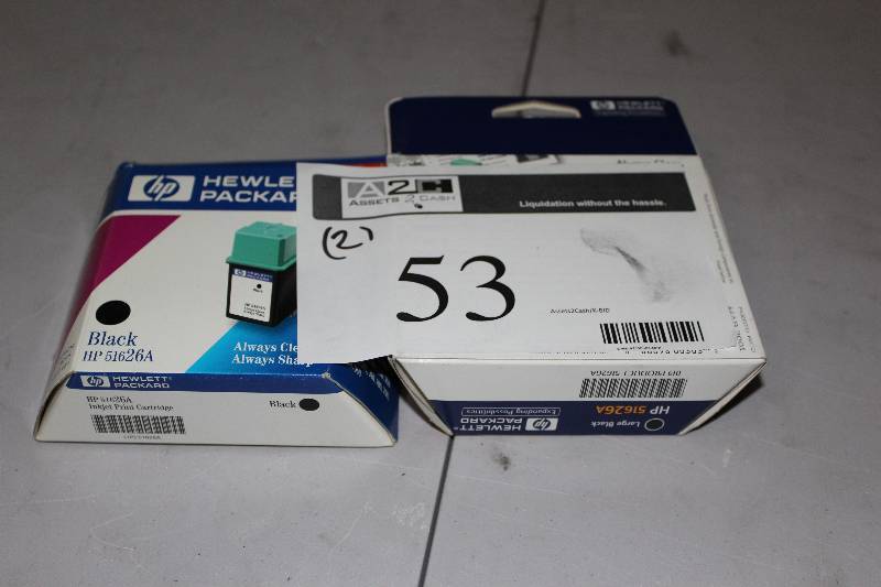 lot 53 image: Box Lot of (2) HP Inkjet Print Cartridge Model 51626A.