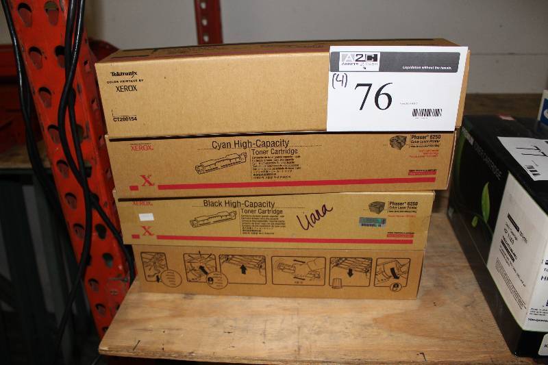 lot 76 image: Box Lot of (4) High-Capacity Toner Cartridge For Phaser 6250 Color Laser Printer.
