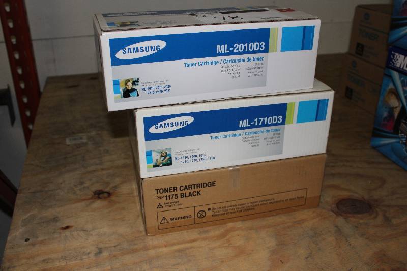 lot 78 image: Box Lot of (3) Replacement Toner Cartridges Including Samsung ML-201003, ML-171003Type 1175 Black.