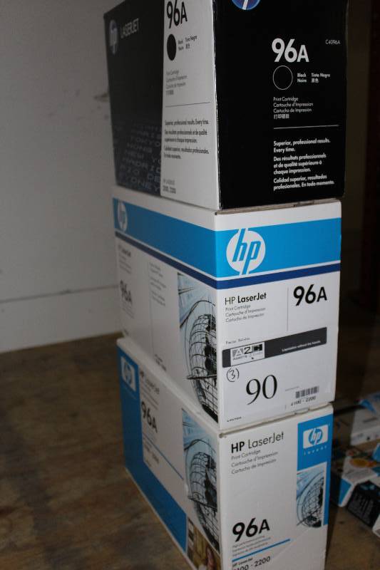 lot 90 image: Box Lot of (3) HP Laserjet Print Cartridges #96A.