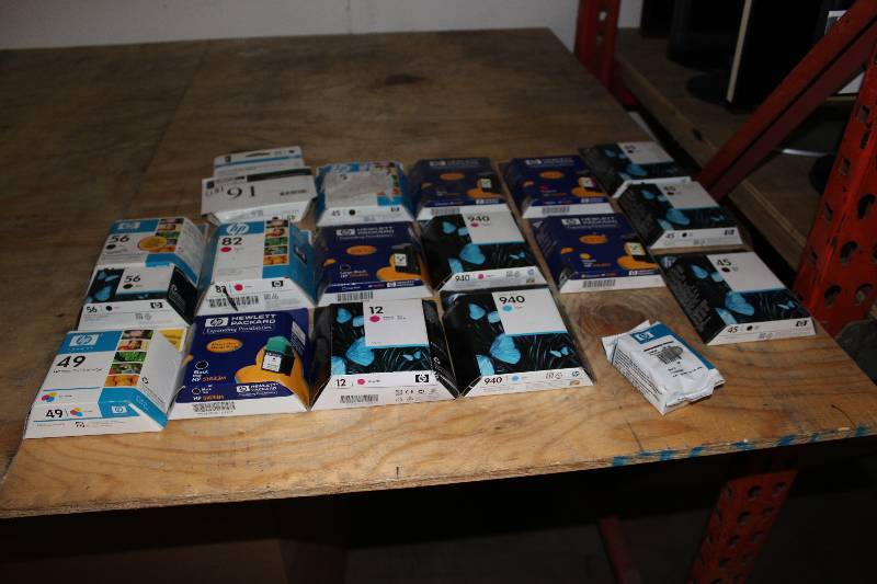 lot 91 image: Lot of (18) HP Laserjet Print Cartridges Miscellaneous Colors & Types.
