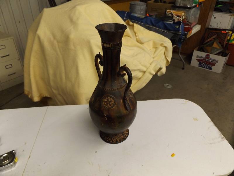 lot 99 image: Metal Vase 19.5