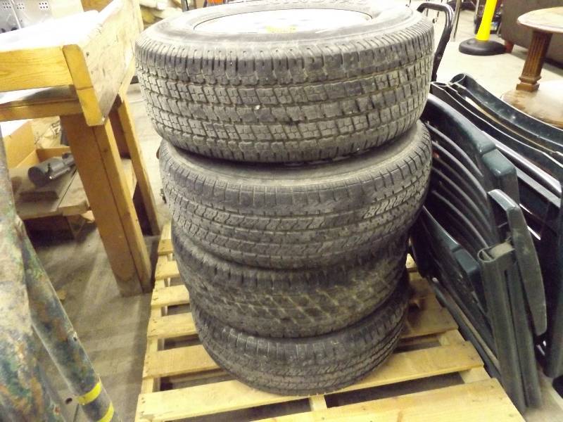 lot 104 image: 4 Uniroyal Tires and 5 Hole Rims