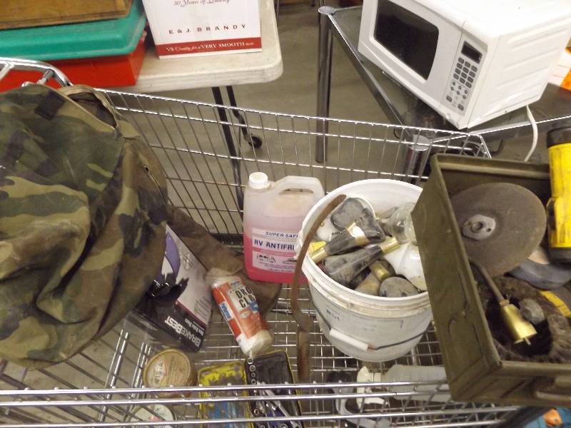 lot 133 image: Collection of Cologne Bottles, Brake Shoes, Antifreeze, Army Box, Sprayers, more