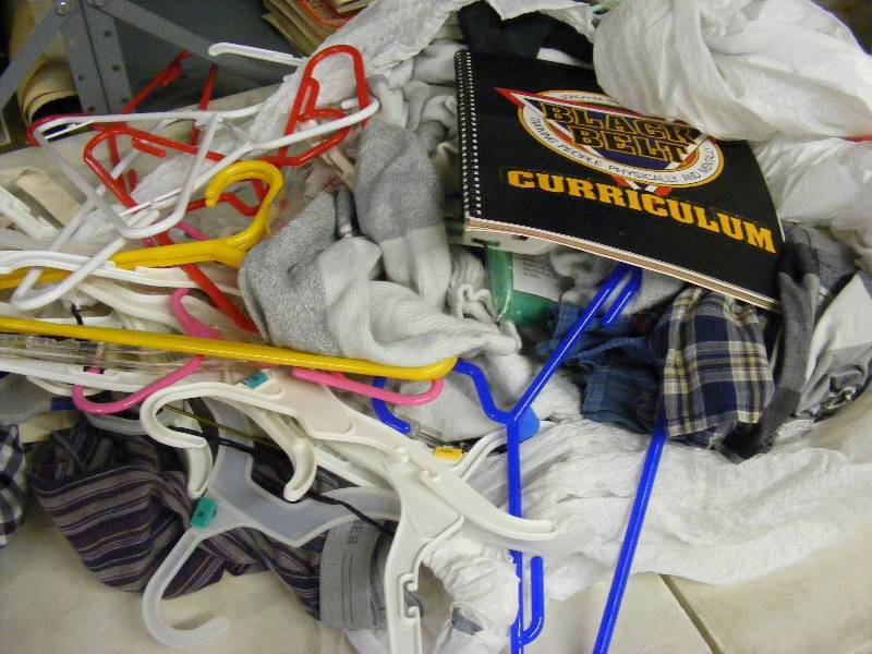 lot 250 image: Plastic Hangers, Socks, Boxers