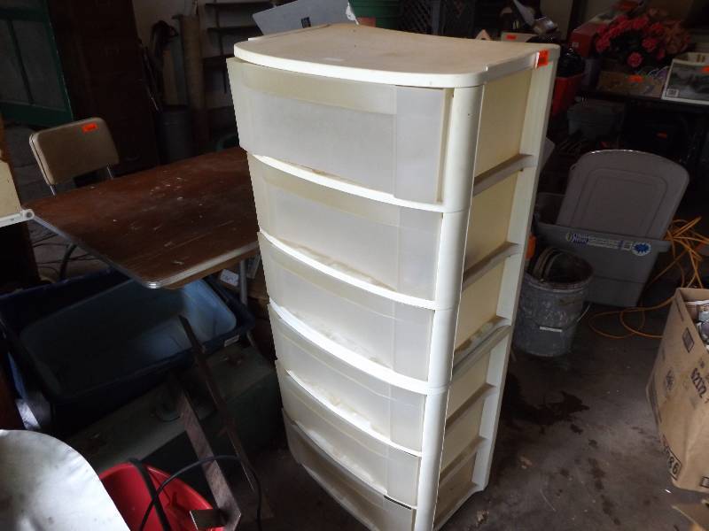 2 Three Drawer Plastic Cabinets