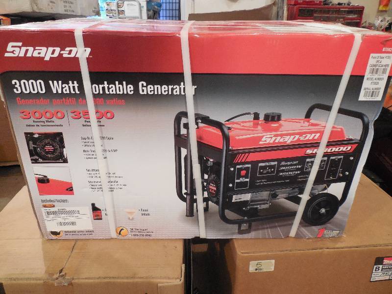 New in box - Snap-on 3,000-Watt Gasoline Powered Portable Generator
