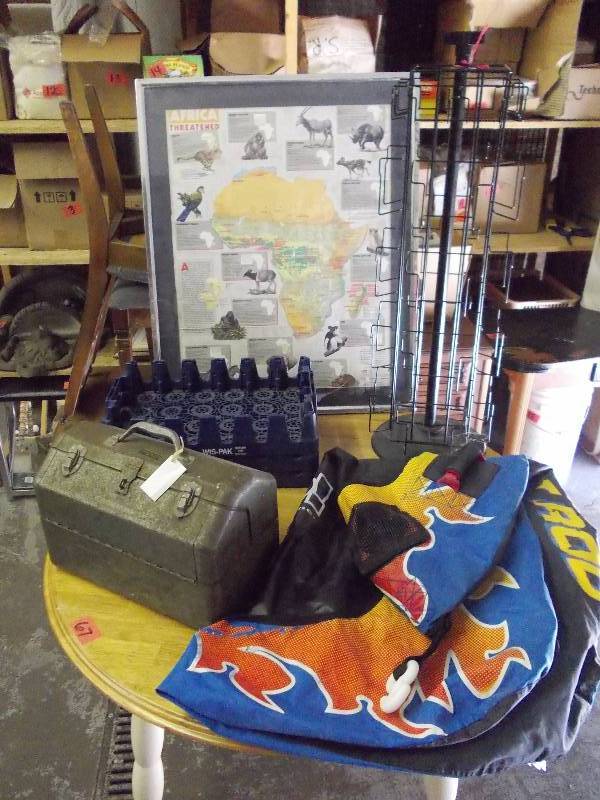 Swivel Display Stand, Picture Of Africa, Tackle Box, Pepsi Bottle Crates, More