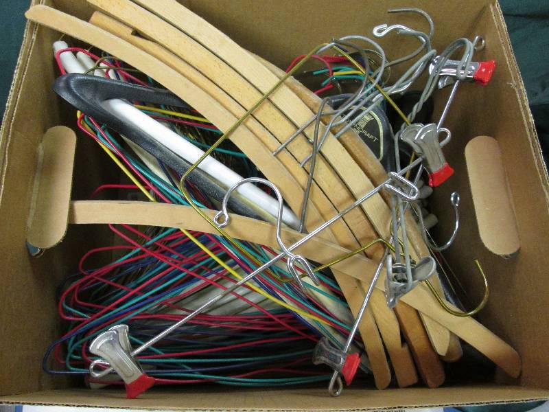 Box of Assorted Cloths Hangers...