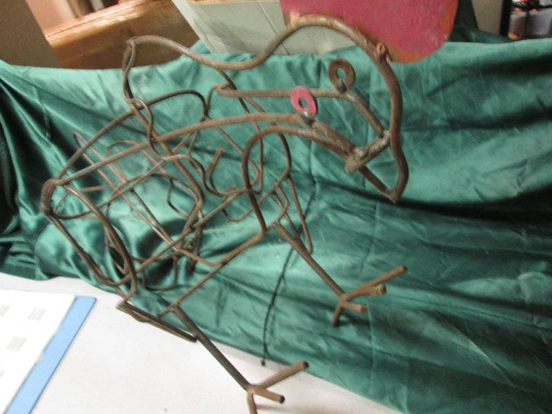 Decorative welded metal bird figure...