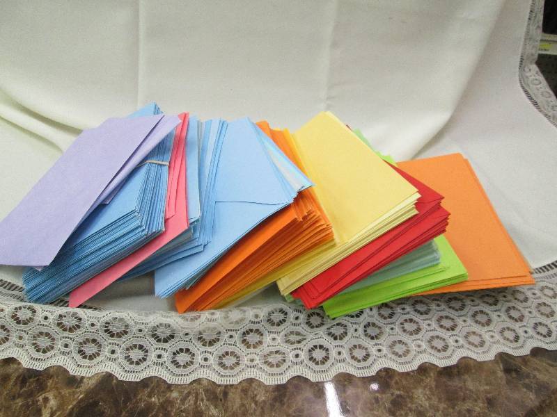 Assortment of color and size of env...