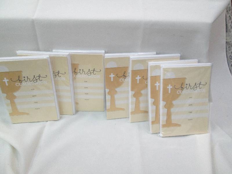 Qty 7 pkg. of First Communion invit...