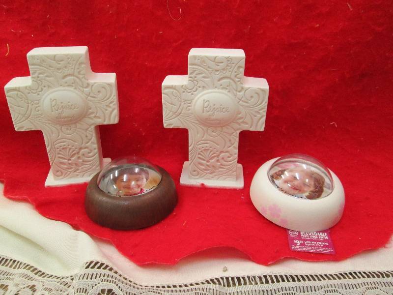 Two crosses that says Rejoice alway...