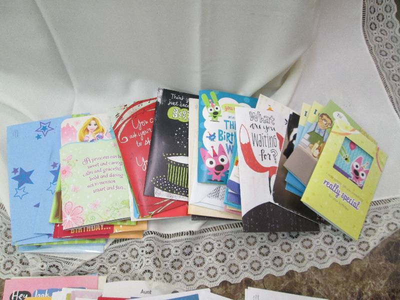 Assortment of birthday cards...