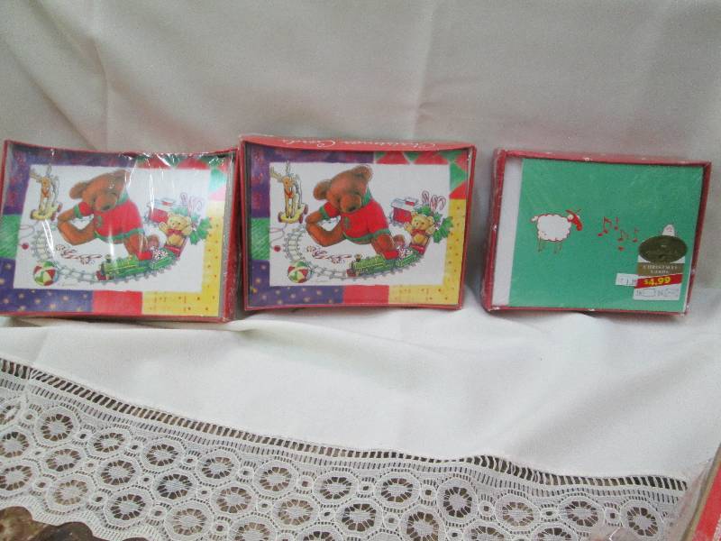 Qty 3 boxes of Christmas cards 18 i...
