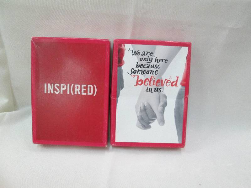 2 boxes of cards Inspi (red) and We...