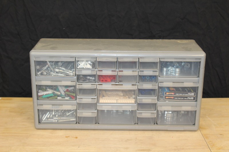 lot 113 image: Parts Bin with Contents