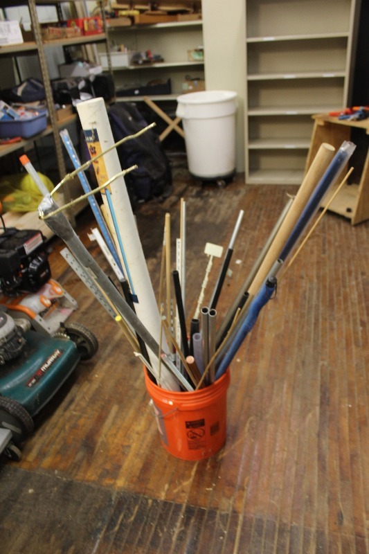 lot 126 image: Bucket of Handles, etc..