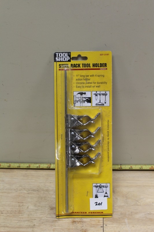 lot 201 image: Steel Rack Tool Holder