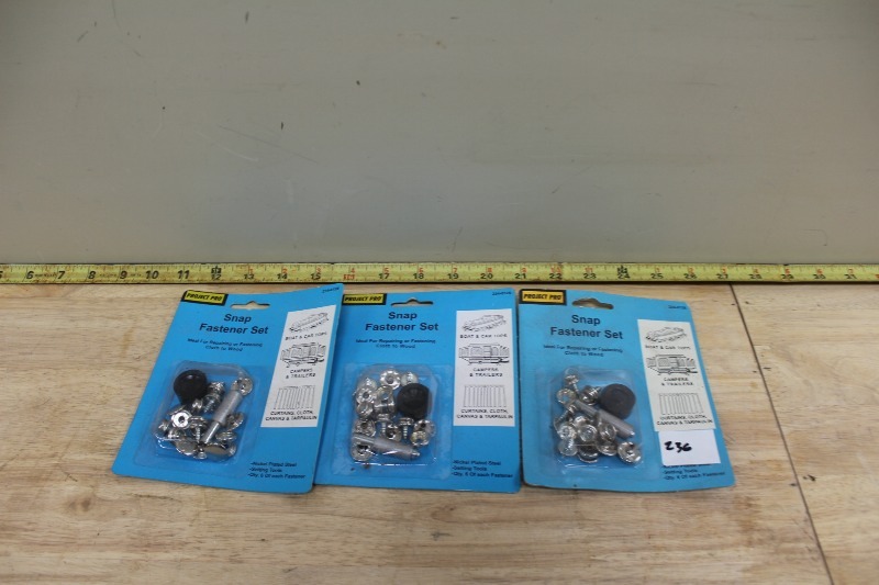 lot 236 image: 3 Snap Fastener Sets