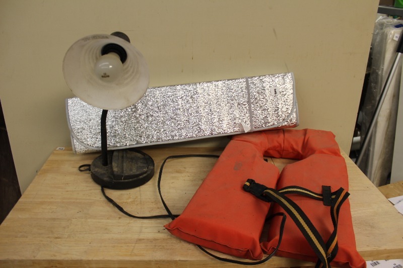 lot 329 image: Life Jacket, Lamp, Sun Deflector