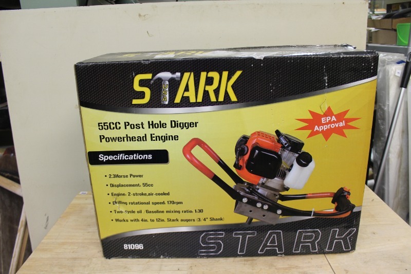 Stark 55cc Post Hole Digger w 3 Blades and Attachments ALL NEW
