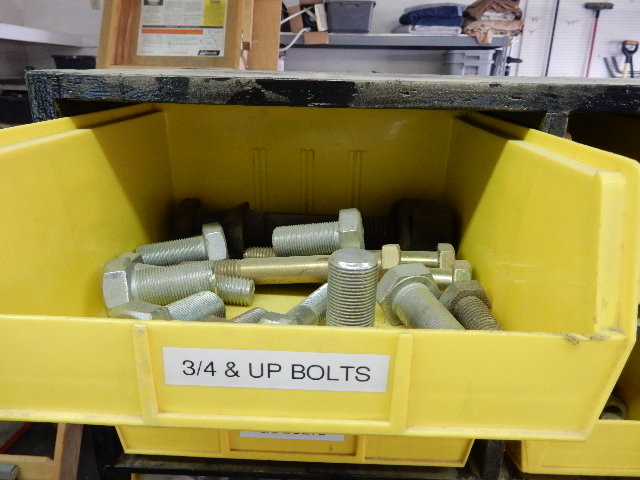 lot 64 image: 30 bin  plastic and Metal system.  Pull out bins and all contents