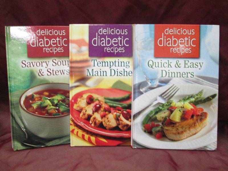 3 cookbooks, diabetic recipes-tempt...