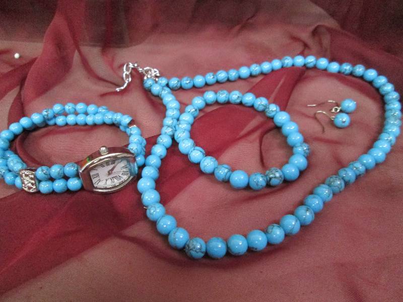 Matching Turquise set of Necklace, ...