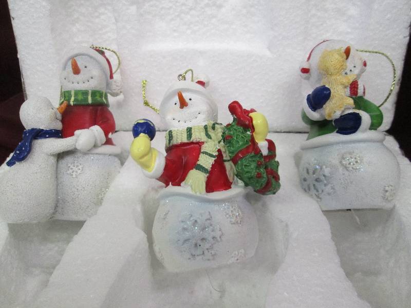 Set of 3 Snowmen Ornaments Kitten ...