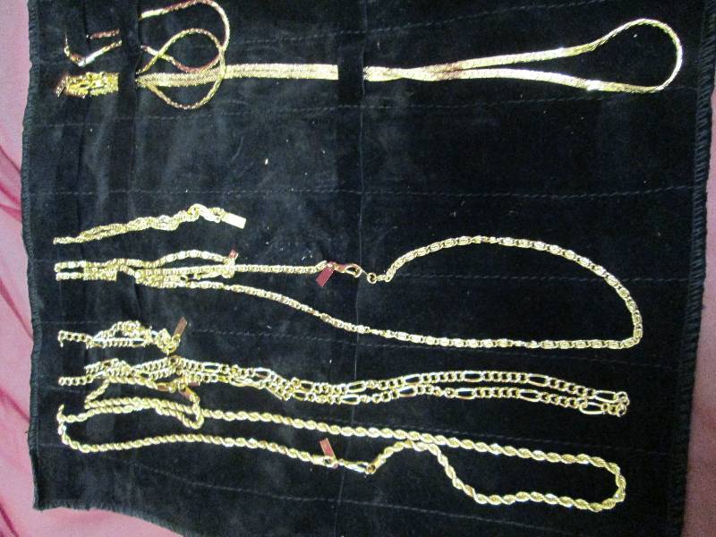 9 piece assorted  necklaces and bra...