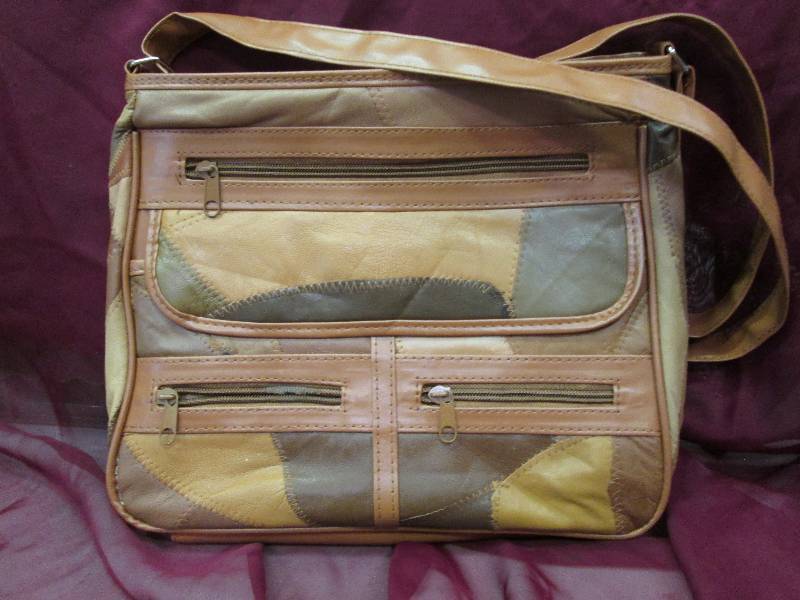 multi color brown purse and sholde...