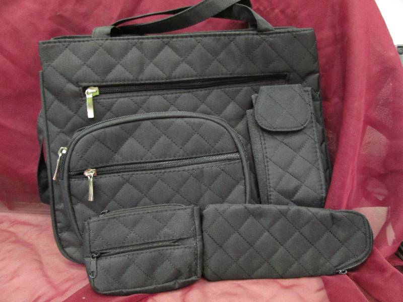 Black fabric purse coin purse and s...