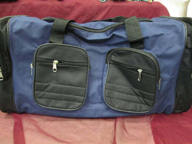 Large Blue and Black Duffle Bag wit...
