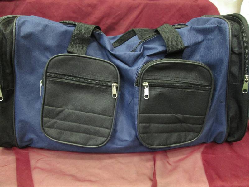 Large Blue and Black Duffle Bag wit...
