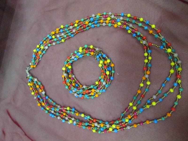 2 piece Multi-color necklace and br...