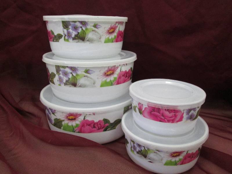 10 piece set botanical melmine bow...
