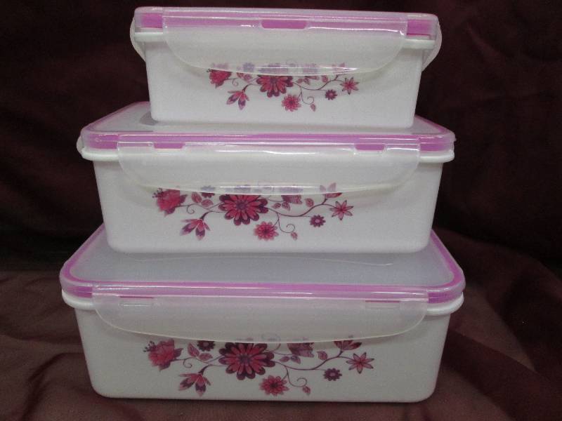 6 piece plastic container  set ...