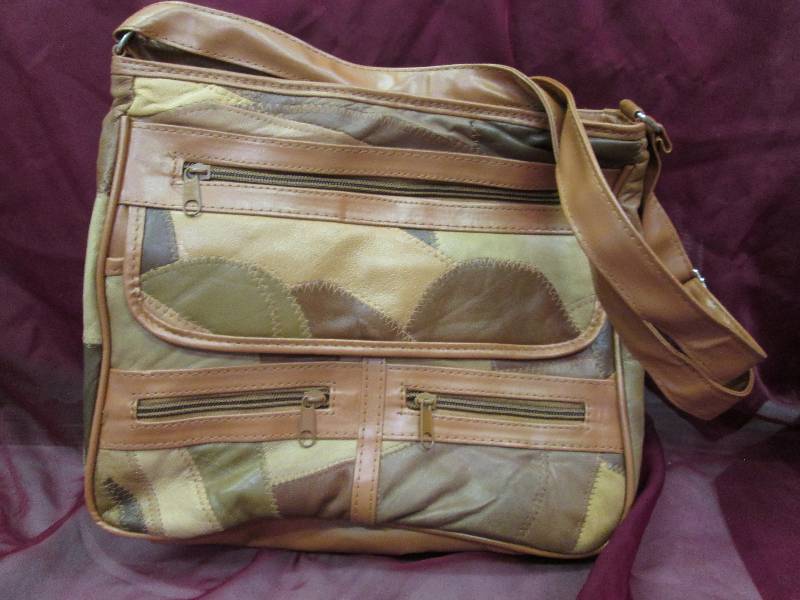 camel color patch purse...
