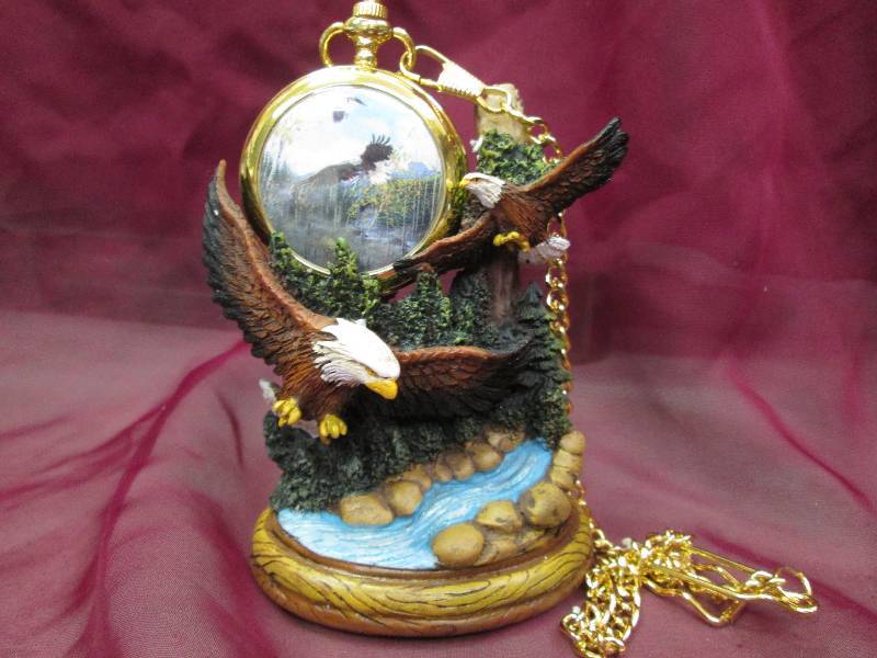 Eagle Pocket Watch with scenic disp...