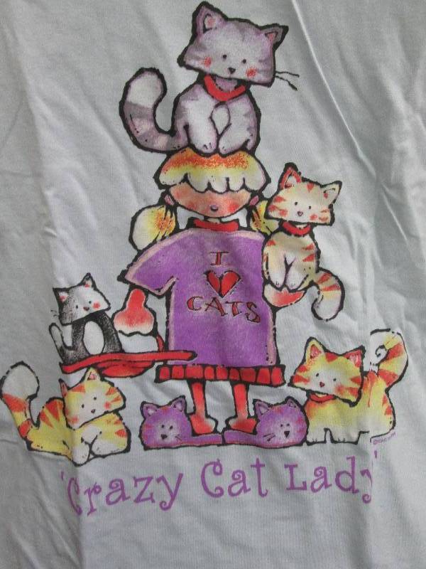 Womens night shirt ML   Crazy Cat...