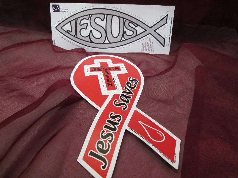 Set of 2 larger magnets- JESUS, & J...