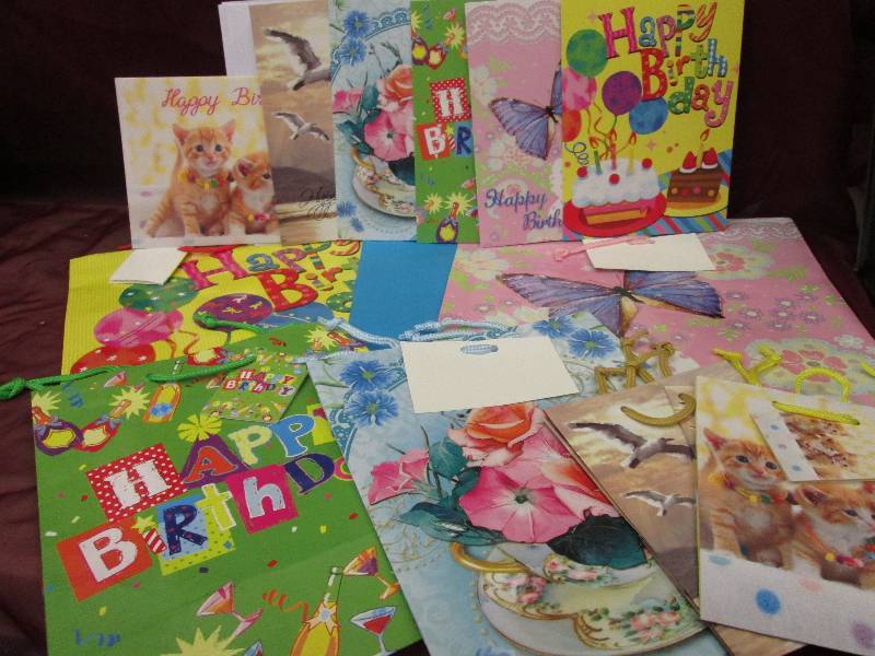 6 Birthday Cards  with  Matching  G...