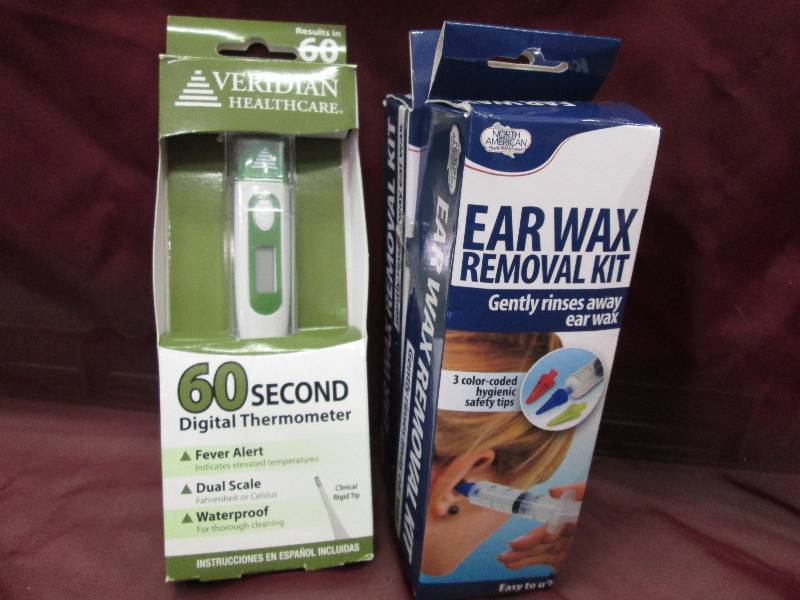 60 second thermometer and  2 ear wa...
