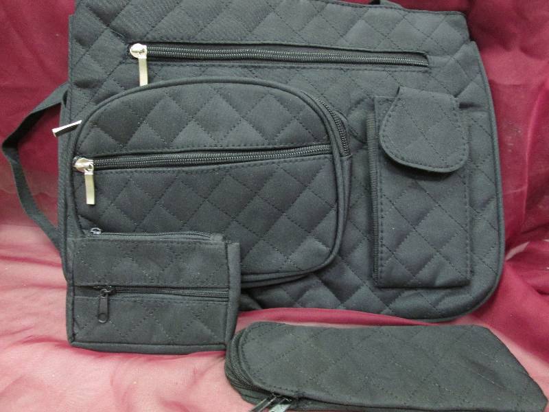 black fabric purse with coin purse ...