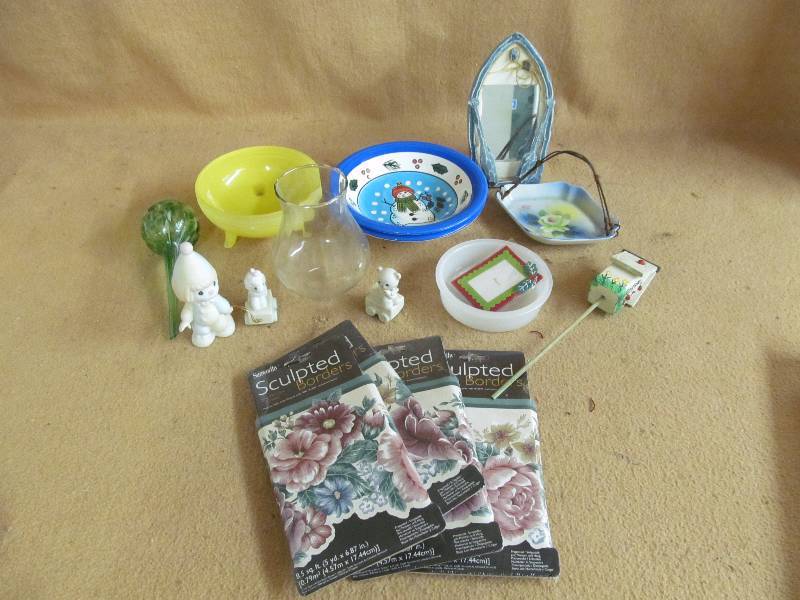 bowls, mirror, dishes