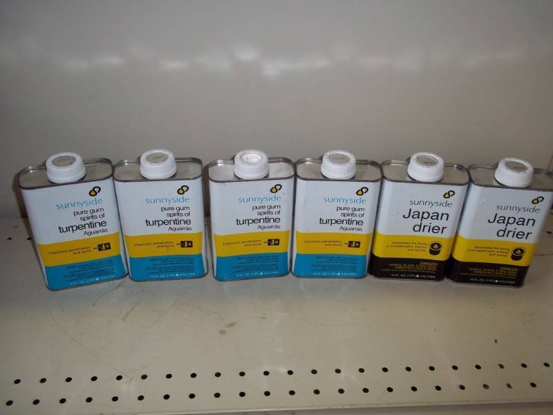 lot 11 image: New Turpentine and Japan drier 6 - 16oz cans