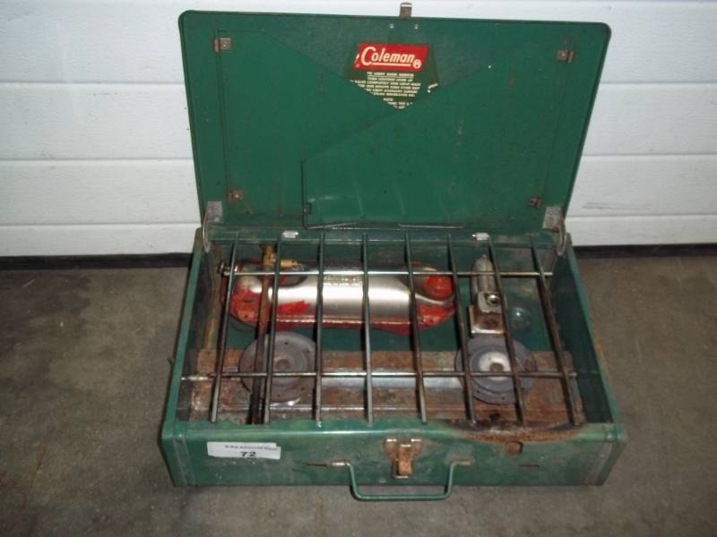 lot 72 image: 2 burner Coleman stove gas
