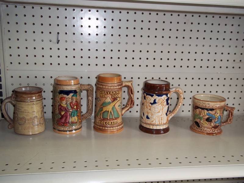 lot 226 image: Lot of 5 Misc Steins and Cups