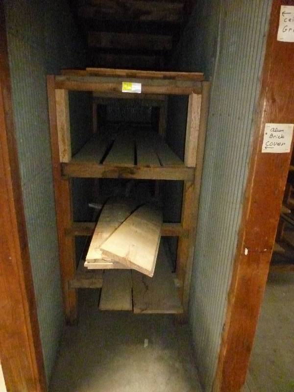 Wooden Lumber rack with multiple slide-in slots or shelving